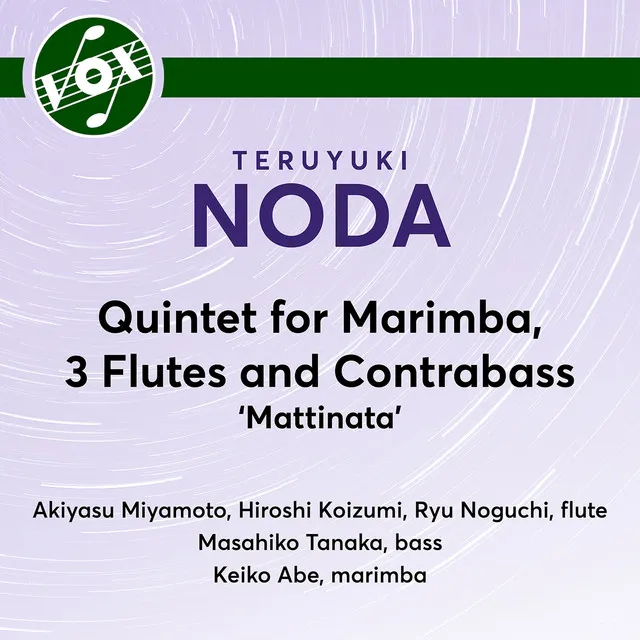 Quintet for Marimba, 3 Flutes & Contrabass "Mattinata": III. Epilogue