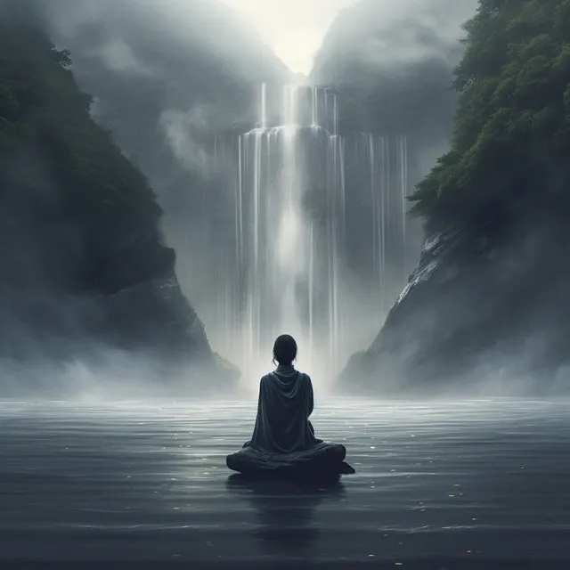 Mystic Streams: Waterfall Serenity in Meditation