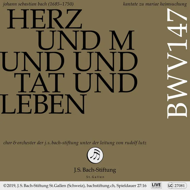 Herz und Mund und Tat und Leben, BWV 147: V. Arie (Sopran) - Bereite dir, Jesu, noch itzo die Bahn - Live