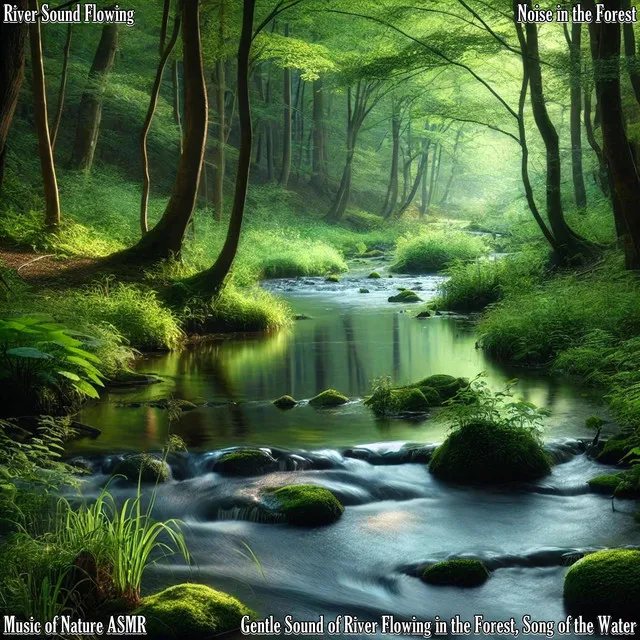 Gentle Sound of River Flowing in the Forest, Melodies of Water