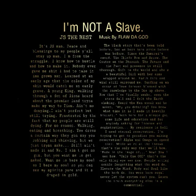 I'M NOT A SLAVE