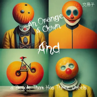 An orange, a clown and a bicycle that has three wheels by 交易子