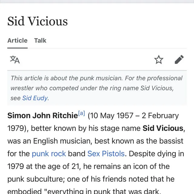 SidVicous