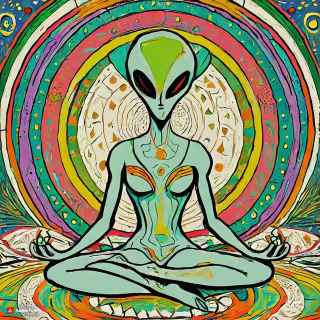 meditating alien