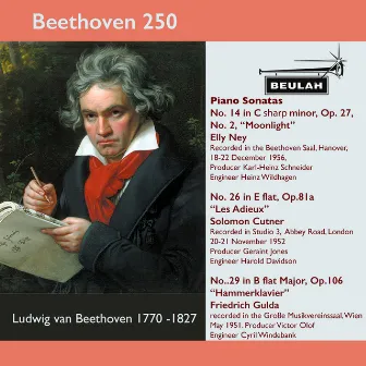 Beethoven 250 Piano Sonatas Nos. 14,26 and 29 by Solomon