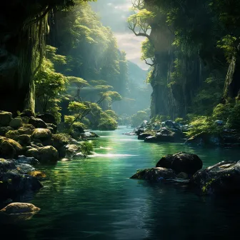 River's Zen: Soothing Stream Meditation by Nature Waterfalls