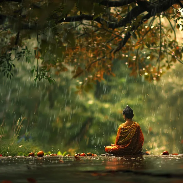 Serenidad De La Lluvia En Estado Meditativo