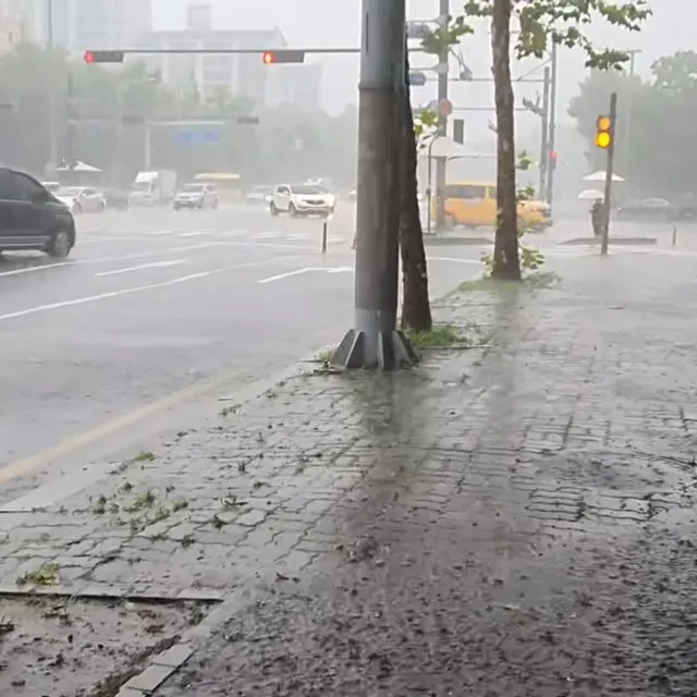 Heavy Rain While Walking Down the Street 5