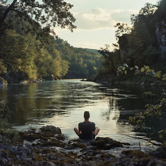 Meditación Consciente: Reflejos Del Agua De Relajación