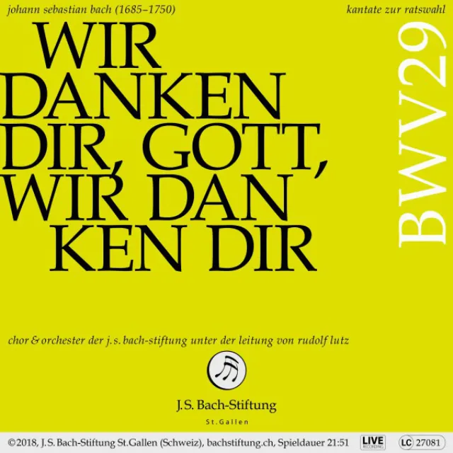 Wir danken dir, Gott, wir danken dir, BWV 29: No. 7, Halleluja, Stärk und Macht (Live)