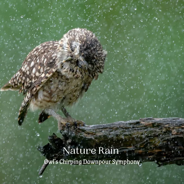 Nature Rain: Owl's Chirping Downpour Symphony