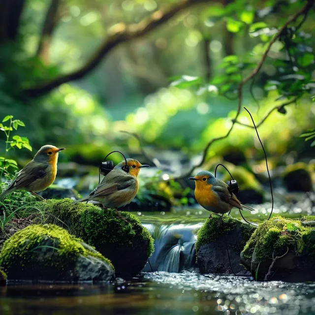 Nature's Creek Chorus: Binaural Birds in Melody - 92 96 Hz