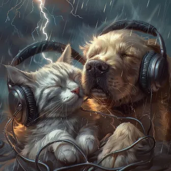 Pets in Thunder's Rhythm: Calming Sounds by Melatonin Release