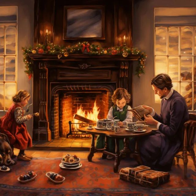 Festive Fireside: Melodies & Glow