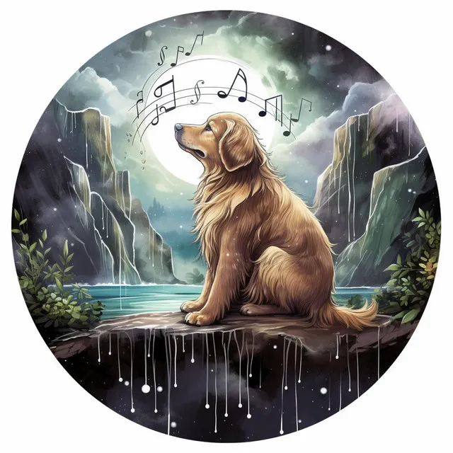 Tranquil Flames Harmony with Dogs: Music Companions