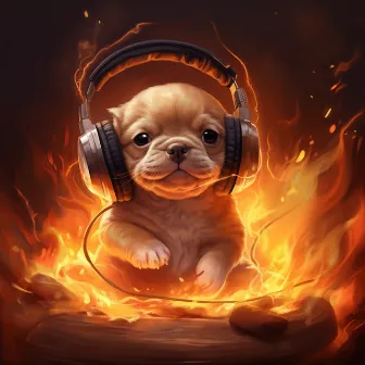 Canine Glow: Dogs Fire Serenity by Red the Chef