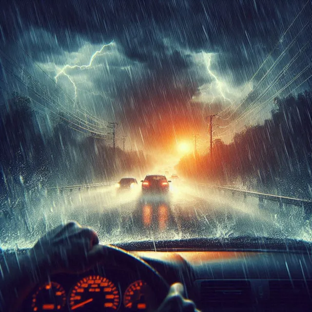 Heavy Rain While Driving a Car 17