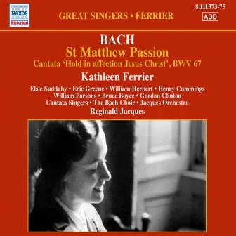 Bach: St Matthew Passion by Reginald Jacques