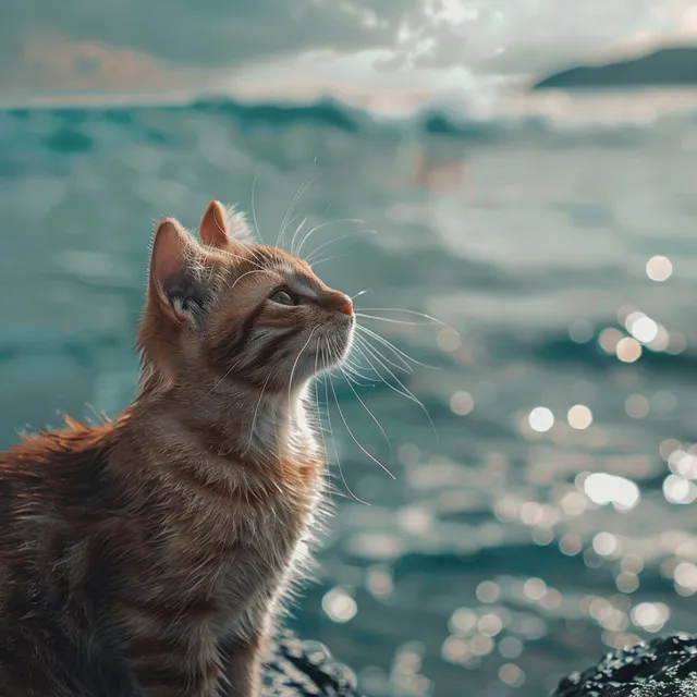 Mar Calmo Para La Relajación Del Gato