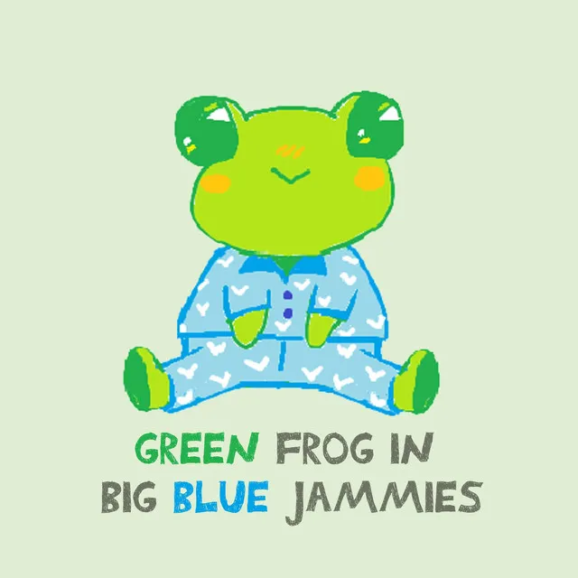 GREEN FROG IN BIG BLUE JAMMIES