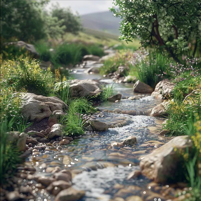 Deep Tranquility by the Flowing Stream