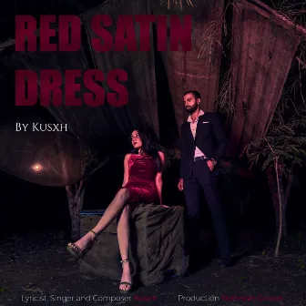 Red Satin Dress by Kusxh