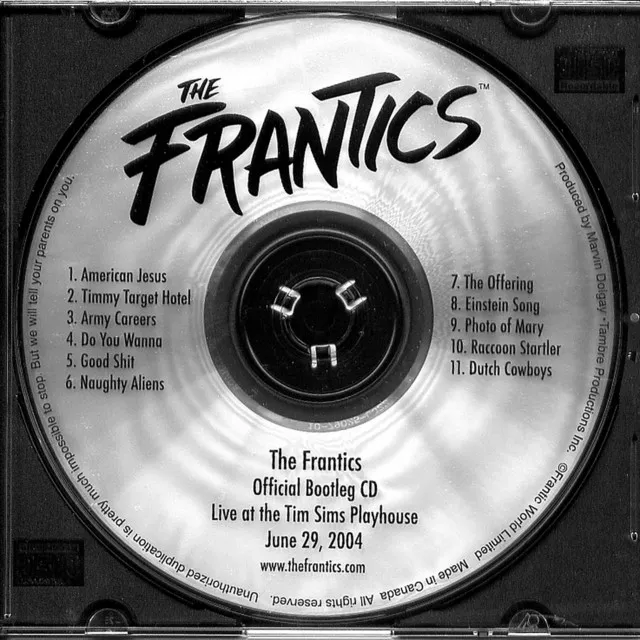 The Frantics Official Bootleg Cd