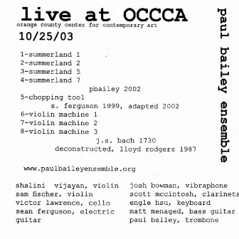 Live From Occca by Paul Bailey Ensemble