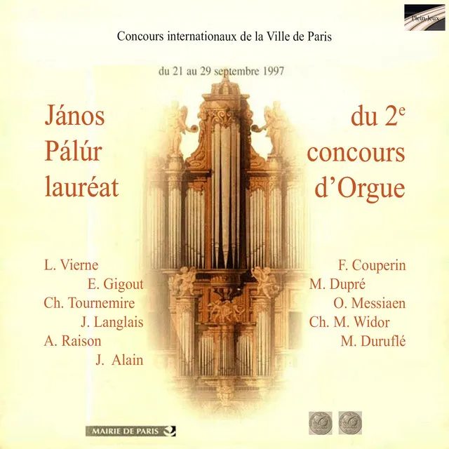 János Pálúr lauréat du 2e concours d'Orgue de la Ville de Paris