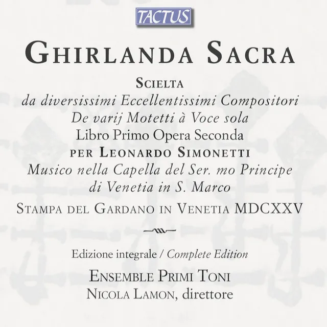 Ghirlanda sacra: Vulnerasti cor meum