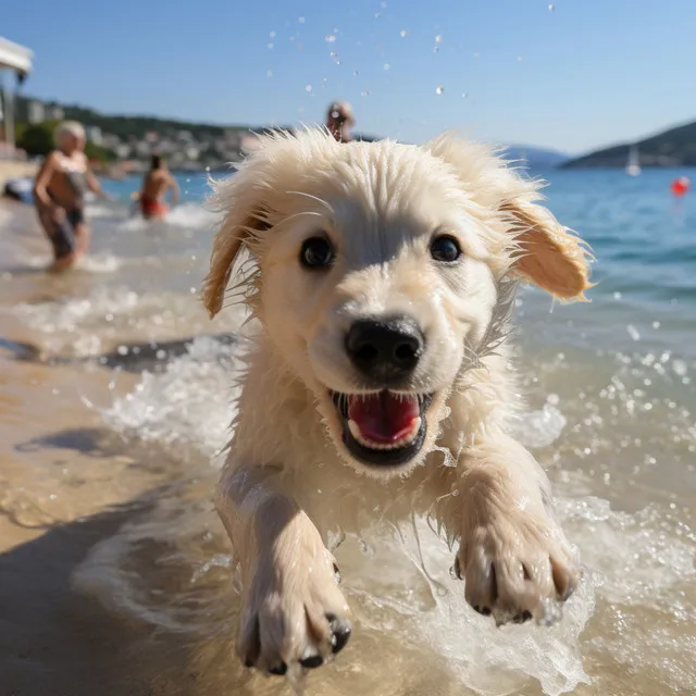 Reflejos A La Orilla Del Agua Para Perros En Paz