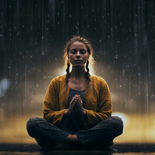 Meditación Con Las Gotas De Lluvia