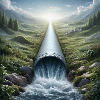 Water Falling Down a Plastic Pipe by Unknown Artist