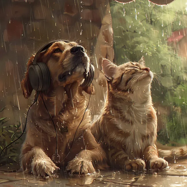 Pets in Rain: Calming Music Tunes