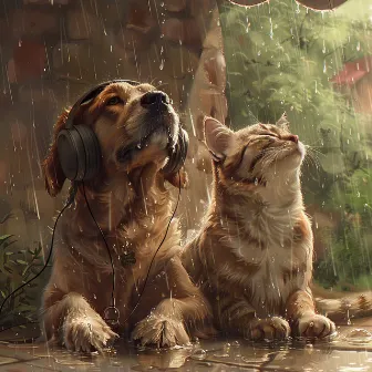 Pets in Rain: Calming Music Tunes by Pets