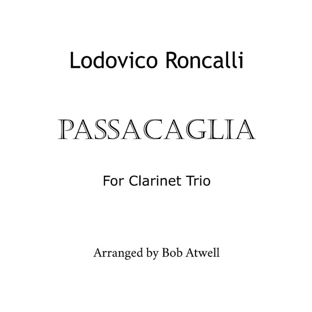 Roncalli Passacaglia Arr. for Clarinet Trio