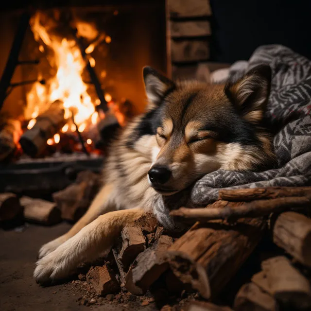 Perros Junto Al Fuego: Cálidas Melodías Relajantes