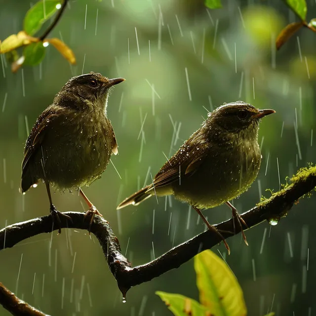 Binaural Dogs Comfort: Rain Nature and Birds Sounds