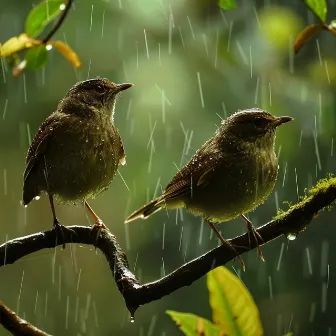 Binaural Dogs Comfort: Rain Nature and Birds Sounds by Aerial Lakes