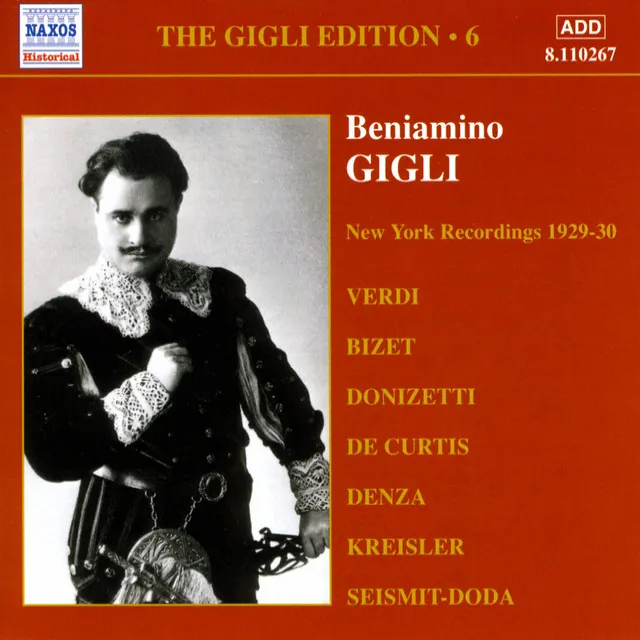 Gigli, Beniamino: Gigli Edition, Vol. 6: New York Recordings (1928-1930)