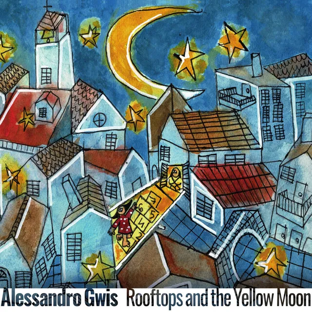 Rooftops and the Yellow Moon