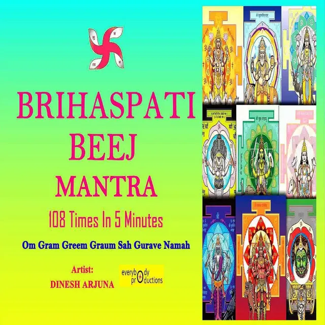 Om Gram Greem Graum Sah Gurave Namah: Brihaspati Beej Mantra 108 Times in 5 Minutes