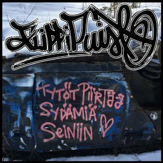 Tytöt piirtää sydämiä seiniin by Unknown Artist