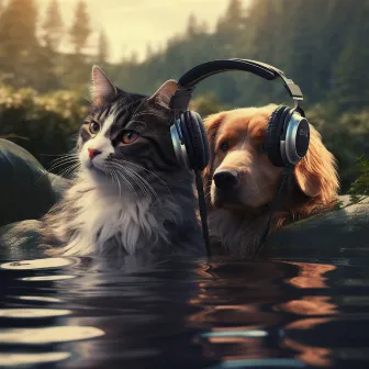 Binaural Pets by the Water: Calming Streams by Sleeping Pet Music