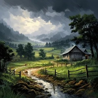 Countryside Storm Revival: Nature's Awakening by Unknown Artist