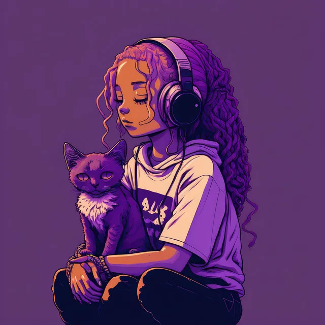 a girl and a cat