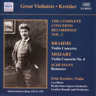 Mozart / Brahms: Violin Concertos, Vol. 2 (Kreisler) (1924, 1927) by Landon Ronald