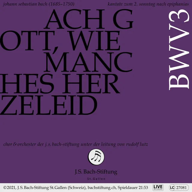 Ach Gott, wie manches Herzeleid, BWV 3: No. 2, Wie schwerlich lässt sich Fleisch und Blut (Live)