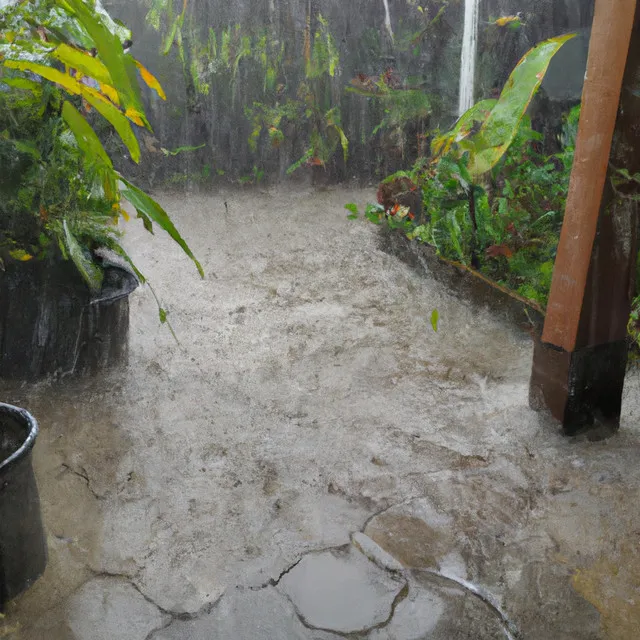 Heavy Rain in the Backyard for Sleep