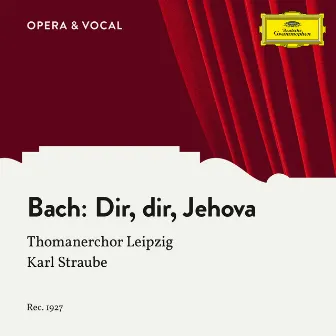 J.S. Bach: Dir, dir, Jehova will ich singen BWV 452 by Karl Straube